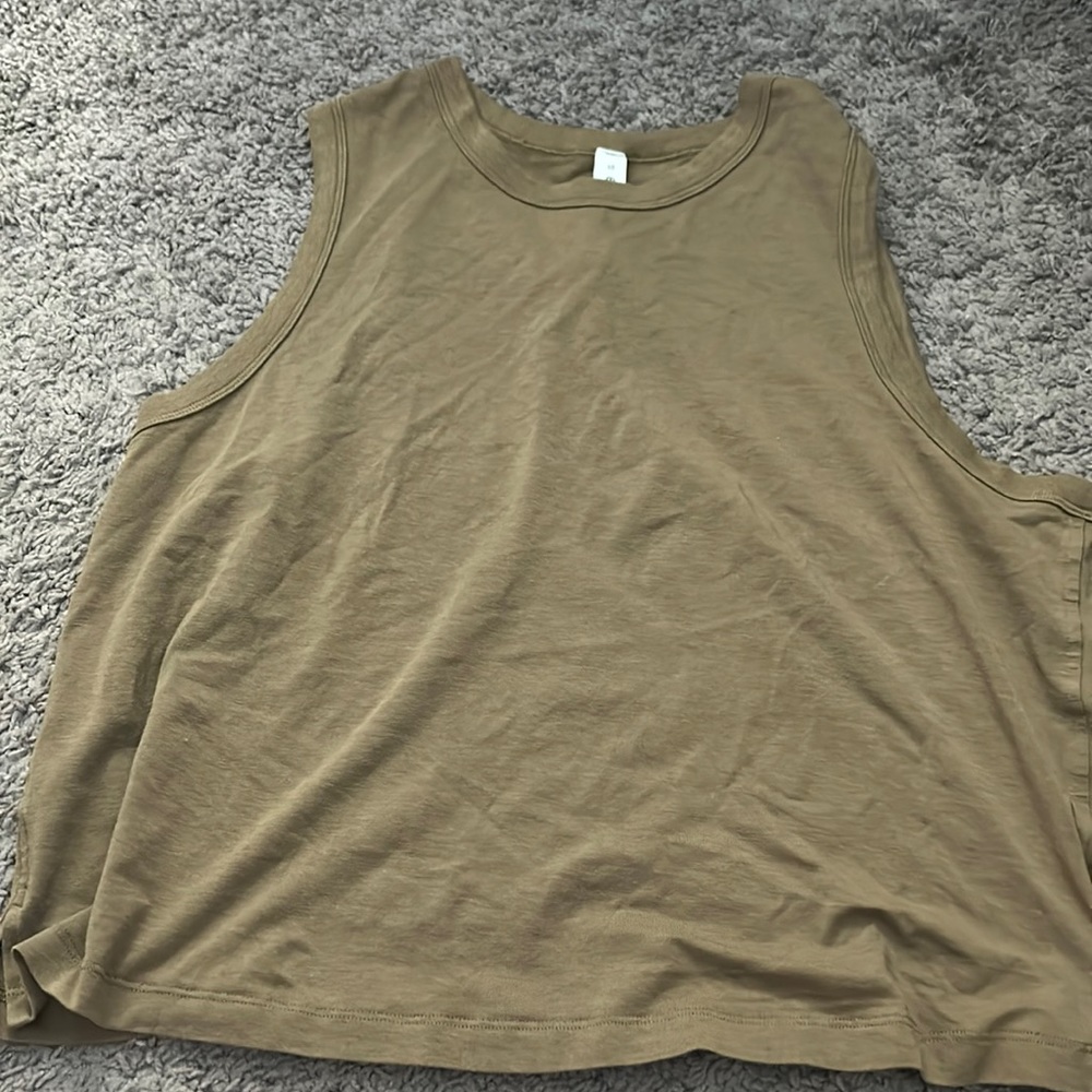 Lululemon classic fit cotton olive tank top